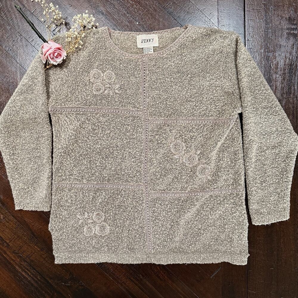 Women's Tan Crew Neck Sweater